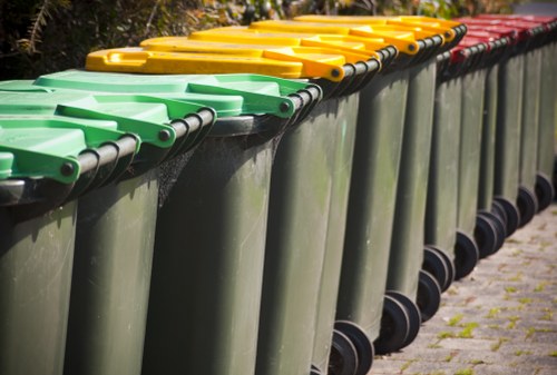 Commercial buildings in Garston with waste collection